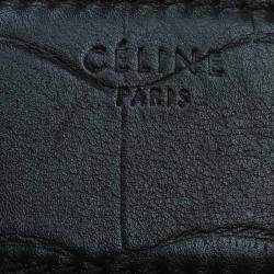 Pre Owned Celine Black Croc Embossed Leather Small Phantom Luggage Tote