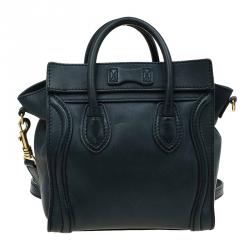 Pre Owned حقيبة يد سيلين لاغدغ نانو جلد زرقاء كحلية