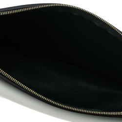 Pre Owned Celine Green/White Leather and Snake Skin Medium Pocket Clutch