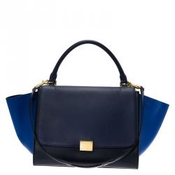 Pre Owned Celine Tri Color Leather Medium Trapeze Bag