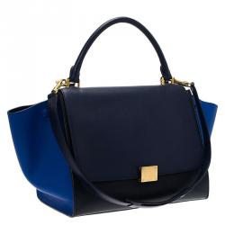 Pre Owned Celine Tri Color Leather Medium Trapeze Bag