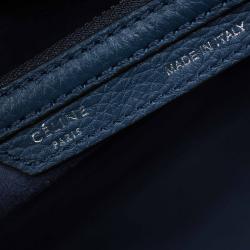 مملوكة مسبقًا Celine Navy Blue Leather Micro Luggage Tote