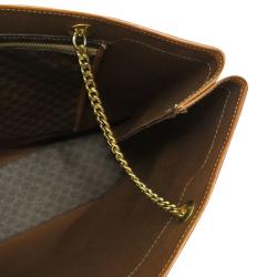 Pre Owned Celine Brown Macadam Canvas/Leather Shopper Tote