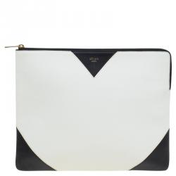  مملوكة مسبقًا حقيبة كلاتش سيلين كور كبيرة جلد ثنائية اللون