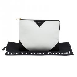 مملوكة مسبقًا حقيبة كلاتش سيلين كور كبيرة جلد ثنائية اللون