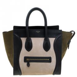 Pre Owned حقيبة يد سيلين لاغدغ ميني جلد وسويدي ثلاثية اللون