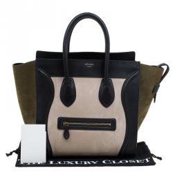 Pre Owned حقيبة يد سيلين لاغدغ ميني جلد وسويدي ثلاثية اللون