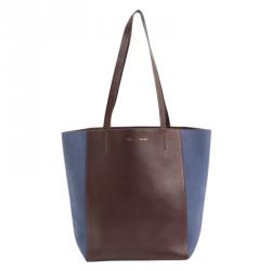 Pre Owned Celine Bicolor Leather Cabas Tote Bag