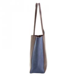 Pre Owned Celine Bicolor Leather Cabas Tote Bag