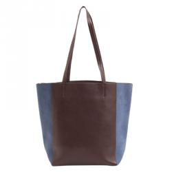 Pre Owned Celine Bicolor Leather Cabas Tote Bag