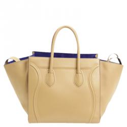 Pre Owned Celine Beige Leather Phantom Luggage Tote