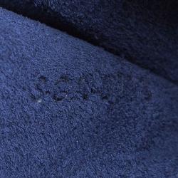 Pre Owned Celine Navy Blue Leather Blade Flap Bag