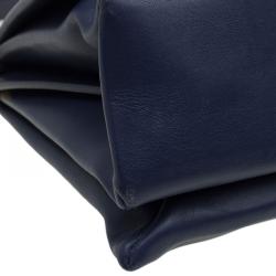 Pre Owned Celine Navy Blue Leather Blade Flap Bag