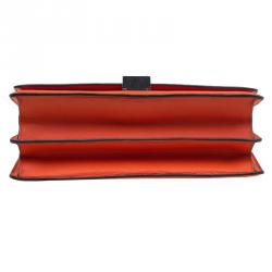 Pre Owned Celine Neon Orange Leather Small Case Shoulder Bag