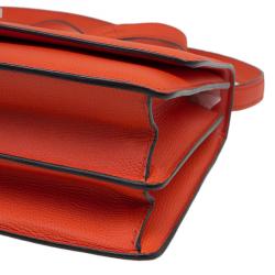 Pre Owned Celine Neon Orange Leather Small Case Shoulder Bag
