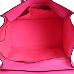 Pre Owned Celine Pink Pebbled Leather Mini Luggage Tote Bag