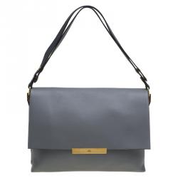 Pre Owned Celine Grey Leather Blade Shoulder Bag