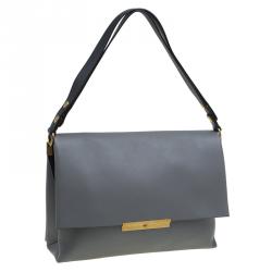 Pre Owned Celine Grey Leather Blade Shoulder Bag