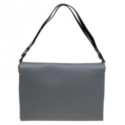 Pre Owned Celine Grey Leather Blade Shoulder Bag