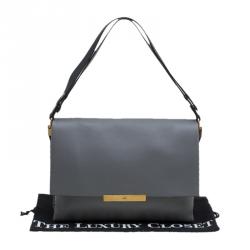 Pre Owned Celine Grey Leather Blade Shoulder Bag