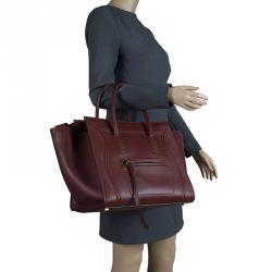 مملوكة مسبقًا حقيبة يد سيلين لاغدغ فينتوم صغيرة جلد عنابية