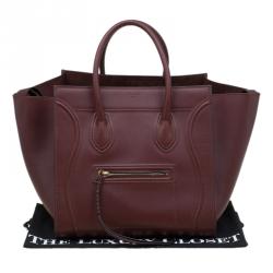 مملوكة مسبقًا حقيبة يد سيلين لاغدغ فينتوم صغيرة جلد عنابية