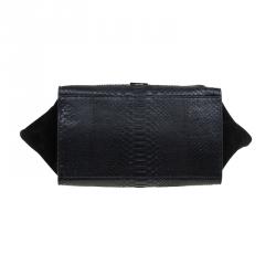 مملوكة مسبقًا Celine Black Python and Suede Medium Trapeze Bag