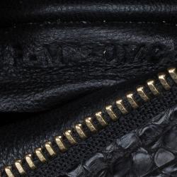 مملوكة مسبقًا Celine Black Python and Suede Medium Trapeze Bag