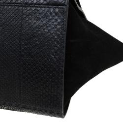 مملوكة مسبقًا Celine Black Python and Suede Medium Trapeze Bag