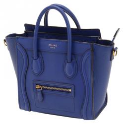 مملوكة مسبقًا Celine Blue Leather Nano Luggage Tote