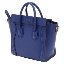 مملوكة مسبقًا Celine Blue Leather Nano Luggage Tote