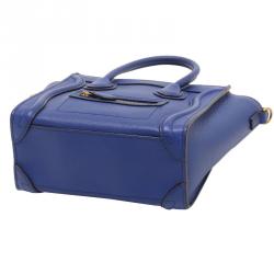 مملوكة مسبقًا Celine Blue Leather Nano Luggage Tote