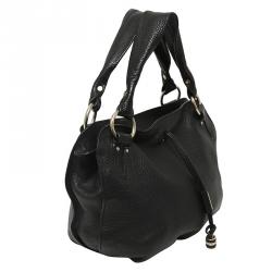 Celine Black Pebbled Leather Bittersweet Hobo