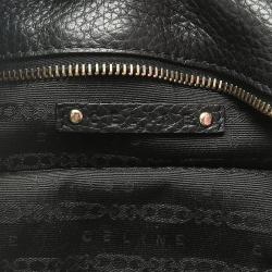 Celine Black Pebbled Leather Bittersweet Hobo