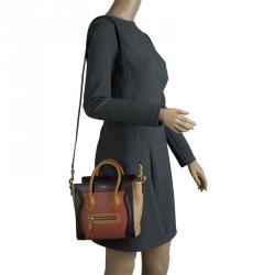 Pre Owned حقيبة يد سيلين لاغدغ نانو جلد ثلاثية اللون