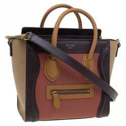 Pre Owned حقيبة يد سيلين لاغدغ نانو جلد ثلاثية اللون