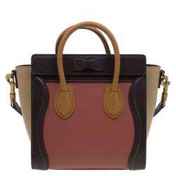 Pre Owned حقيبة يد سيلين لاغدغ نانو جلد ثلاثية اللون