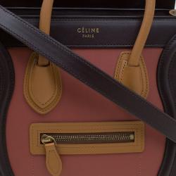 Pre Owned حقيبة يد سيلين لاغدغ نانو جلد ثلاثية اللون