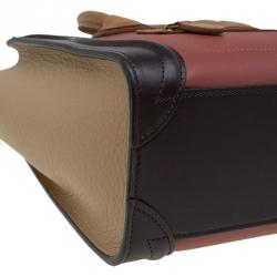 Pre Owned حقيبة يد سيلين لاغدغ نانو جلد ثلاثية اللون