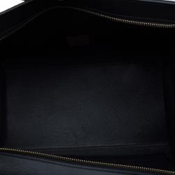 Pre Owned Celine Black Croc Embossed Leather Medium Trapeze Tote