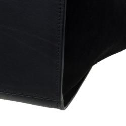 Pre Owned Celine Black Croc Embossed Leather Medium Trapeze Tote