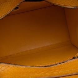 Pre Owned Celine Orange Python Mini Luggage Tote