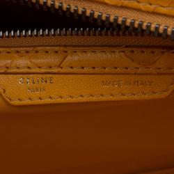 Pre Owned Celine Orange Python Mini Luggage Tote