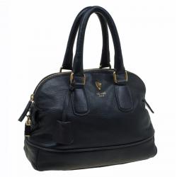 Celine Black Leather Bowling bag