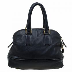 Celine Black Leather Bowling bag