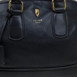 Celine Black Leather Bowling bag