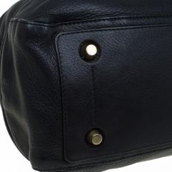 Celine Black Leather Bowling bag