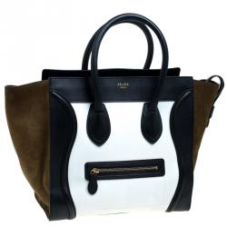 مملوكة مسبقًا Celine Tri Color Suede and Leather Mini Luggage Tote