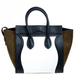 مملوكة مسبقًا Celine Tri Color Suede and Leather Mini Luggage Tote