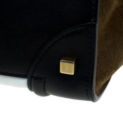 مملوكة مسبقًا Celine Tri Color Suede and Leather Mini Luggage Tote